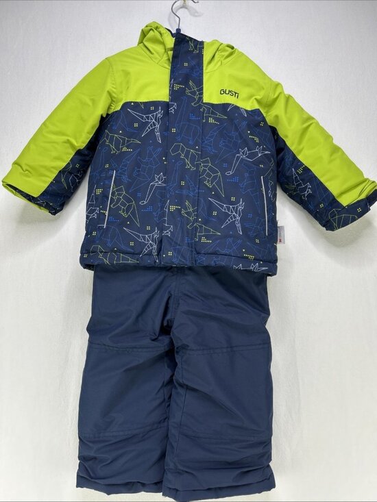 Gusti Snow Suit Toddler Boys Size 2T dinosaur Navy Green 2 Piece - Picture 1 of 12
